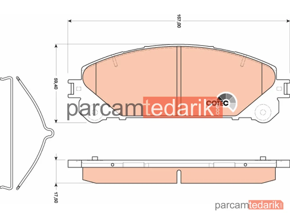 GDB3484 | Fren Balatası Ön Toyota RAV 4 IV 2.0 D 12-18, 2.0 D 4WD 13-18, 2.2 D 4WD 12=>