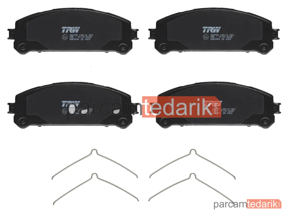 TRW GDB3484 | Fren Balatası Ön Toyota RAV 4 IV 2.0 D 12-18, 2.0 D 4WD 13-18, 2.2 D 4WD 12=>