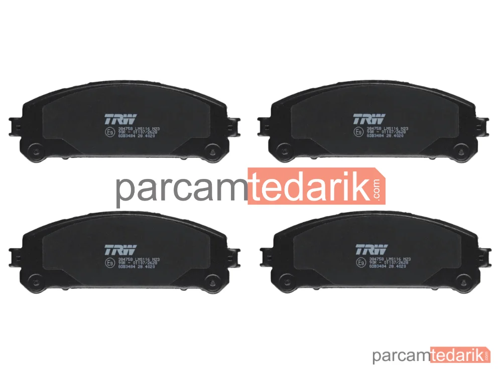 TRW GDB3484 | Fren Balatası Ön Toyota RAV 4 IV 2.0 D 12-18, 2.0 D 4WD 13-18, 2.2 D 4WD 12=>