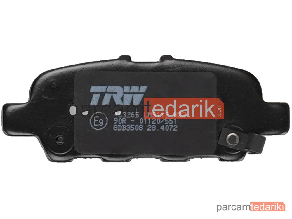 TRW GDB3508 | Fren Balatası Arka Nissan Juke 1.6 10=>, 1.6 DIG-T 10=>, 1.6 DIG-T 4X4 10=>, 1.6 DIG-T Nismo 4X4 13-14, 1.5 DCİ 10=>, CUBE 1.6 16V 10=>, 1.5 DCİ 10=>