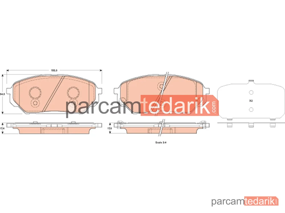 GDB3527 | Fren Balatası Ön Hyundai İX55 3.8 V6 4WD 11=>, 3.0 V6 CRDİ 4WD 08-12