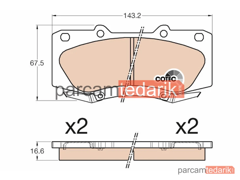 GDB3534 | Fren Balatası Ön Toyota Hilux VII PICK-UP 2.5 D-4D 05-15, 2.5 D-4D 4WD 06-15, 2.5 D 4WD 05-15, 3.0 D-4D 4WD 05-15