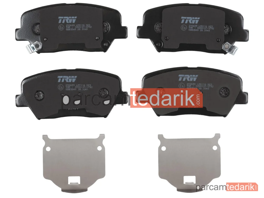 TRW GDB3549 | Fren Balatası Ön Kia Sorento II 2.4 CVVT 09=>, 2.4 CVVT 4WD 09=>