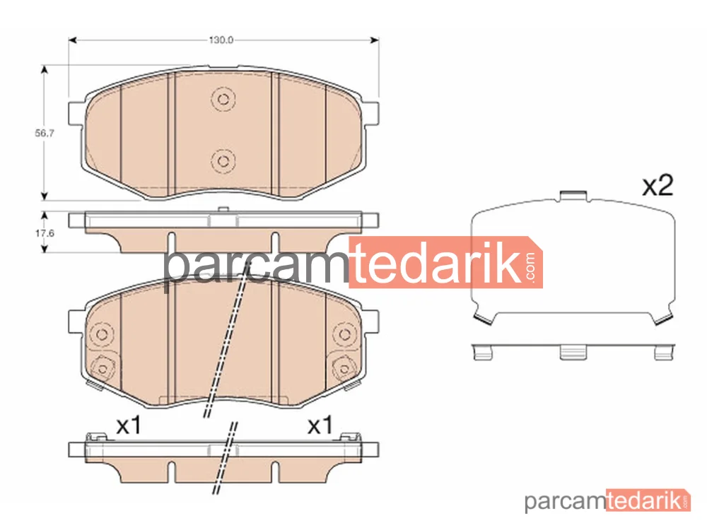 GDB3553 | Fren Balatası Ön Hyundai İX20 1.4-1.6 10=>, 1.4 CRDİ 10=>, 1.6 CRDİ 11=>