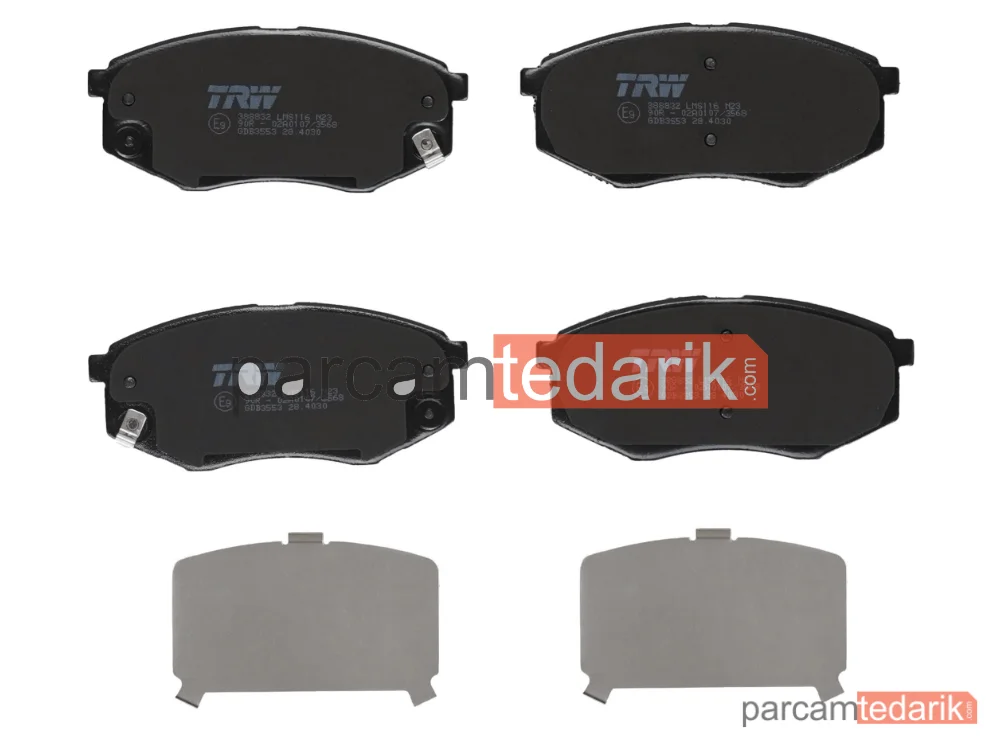 TRW GDB3553 | Fren Balatası Ön Hyundai İX20 1.4-1.6 10=>, 1.4 CRDİ 10=>, 1.6 CRDİ 11=>
