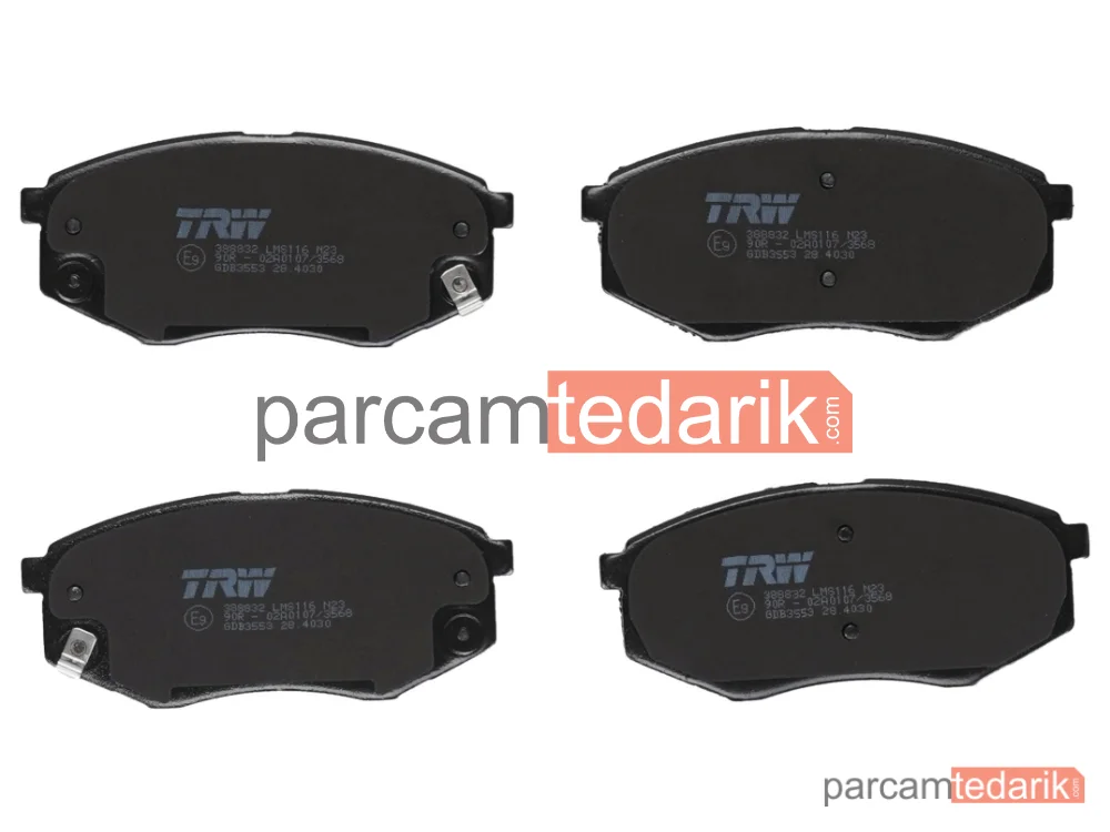 TRW GDB3553 | Fren Balatası Ön Hyundai İX20 1.4-1.6 10=>, 1.4 CRDİ 10=>, 1.6 CRDİ 11=>
