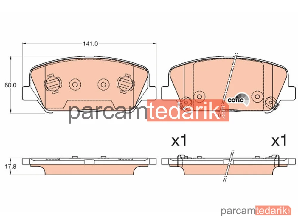 GDB3582 | Fren Balatası Ön Hyundai İ30 1.4-1.6 11-16, 1.6 GDİ 11-16, 1.4-1.6 CRDİ 11-16, 1.6 T-GDİ 15=>, Kia CEE'D 1.0 T-GDİ 15=>, 1.4 CVVT 12=>, 1.6 GDİ 12=>, 1.4-1.6 CRDİ 12=>