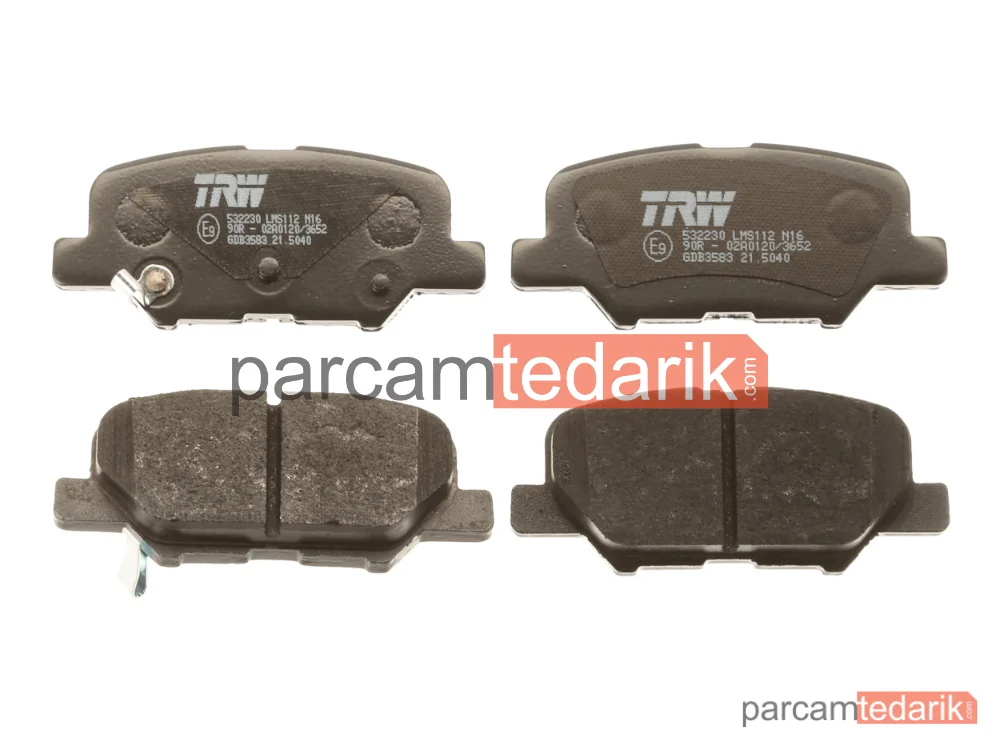TRW GDB3583 | Fren Balatası Arka Mitsubishi ASX1.6 Mivec 10=>, 2.2 Dİ-D 4WD 13=>