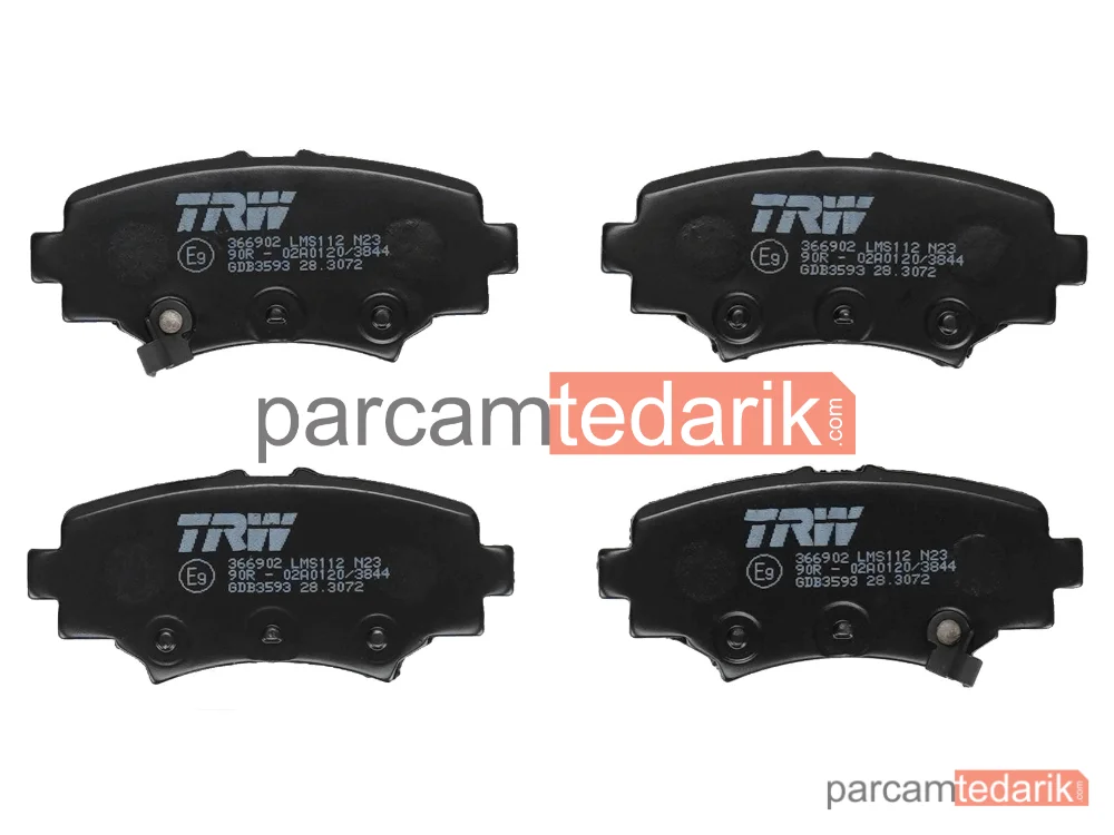 TRW GDB3593 | Fren Balatası Arka Mazda 3 1.5-2.0 13=>, 1.5 D 16=>, 2.2 D 13=>