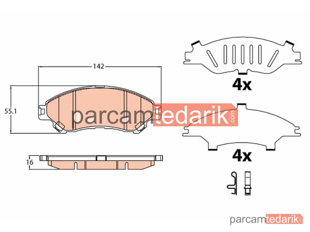 GDB3633 | Fren Balatası Ön Suzuki SX4 S-CROSS 1.6 13=>, 1.6 DDİS 13=>, Vitara 1.4 T 15=>, 1.6 15=>, 1.6 DDİS 15=>