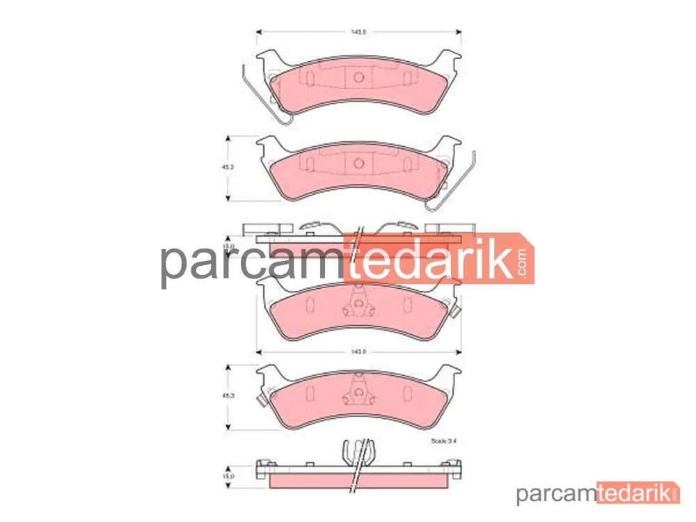 GDB4124 | Fren Balatası Arka Jeep GRAND Cherokee I 4.0 İ 4X4 91-99, 4.0 Loredo 96-98, 5.2 İ 4X4 92-99, 5.2 96-98, 5.2 4X4 95-99, 2.5 TD 4X4 95-99