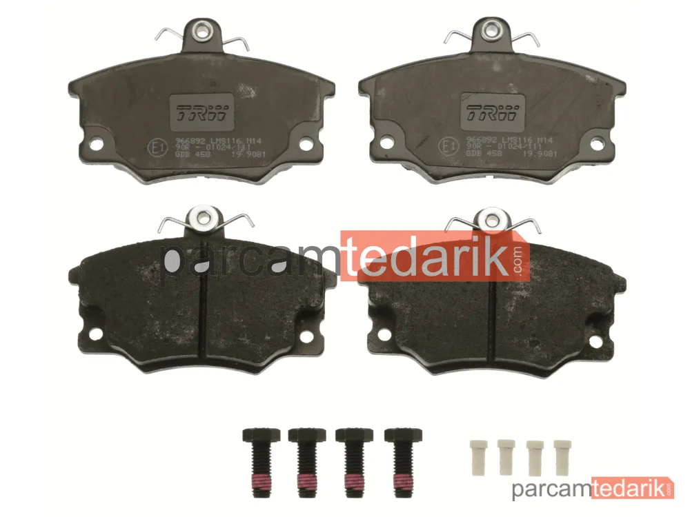 TRW GDB458 | Fren Balatası Ön Fiat Punto 1.1 93-99, 1.2 94-99, 1.6 94-97, 1.7 TD 94-99, Tempra 1.4-1.6 İ.E.90-96, 1.8 İ.E.92-96, 1.9 TD 90-96, Uno 1.3 T İ.E. 87-91, 1.4 T İ.E. 89-96