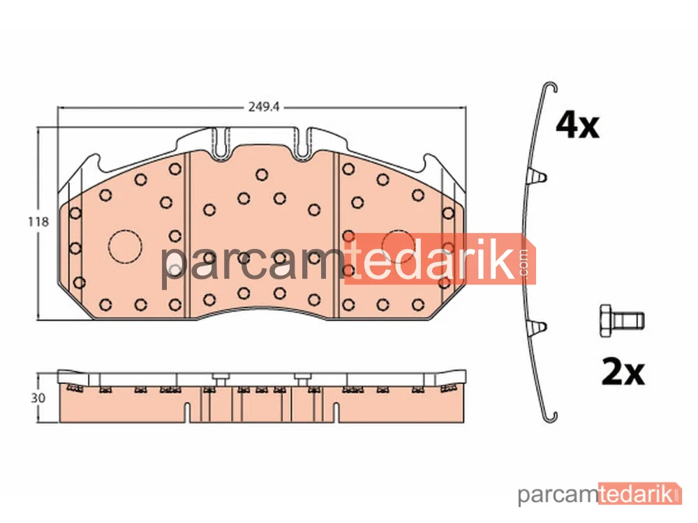 GDB5086 | Fren Balatası Ön / Arka (MAN :TGA Series (10/2001-))