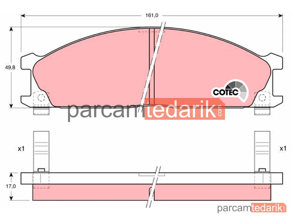 GDB766 | Fren Balatası Ön Nissan PICK-UP 2.4 97-02, 2.4 İ 98-05, 2.4 İ AWD 98-05, 2.4 03=>, 2.5 Dİ 02-10, 2.5 D 98-05, 2.5 D 4WD 98-05, 2.5 TD 4WD 98-05, 3.2 D 4WD 98-05