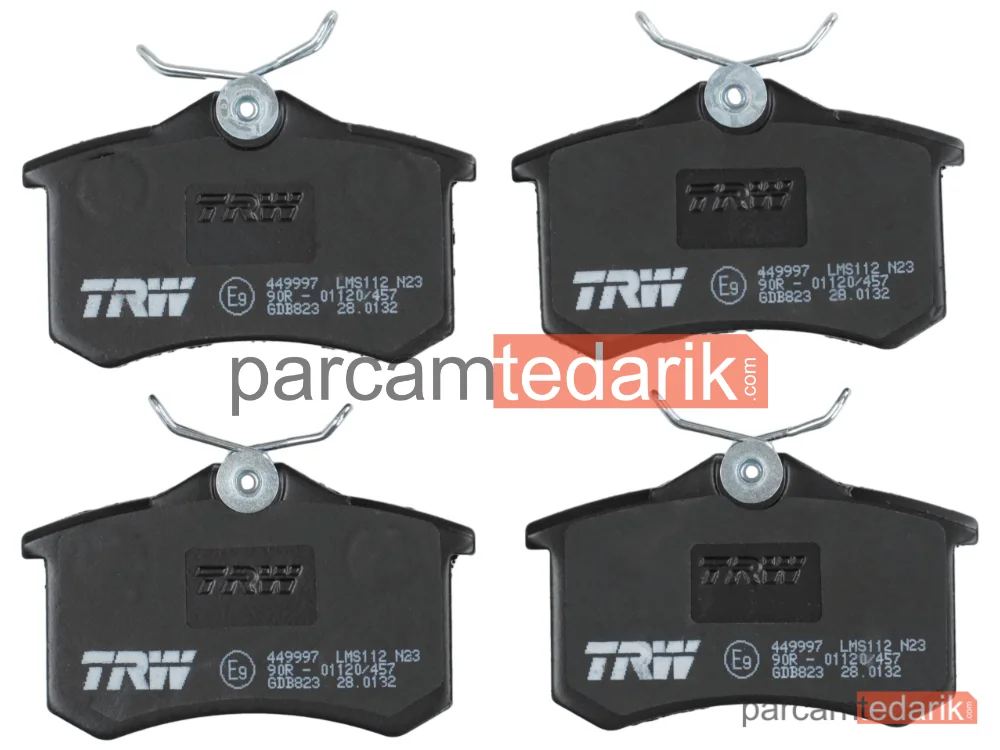 TRW GDB823 | Fren Balatası Arka Volkswagen Golf II 1.8 84-91, 1.8 İ CAT 87-91, 1.8 GTİ 83-91, 1.8 GTİ 16V 86-91, Golf IV Cabriolet 1.6-1.8-2.0 98-02, 1.9 TDİ 98-02, Jetta II 1.8 84-92, 1.8 CAT 87-91, 1.8 16V 86-91, 2.0 89-92, Passat 2.2 85-88