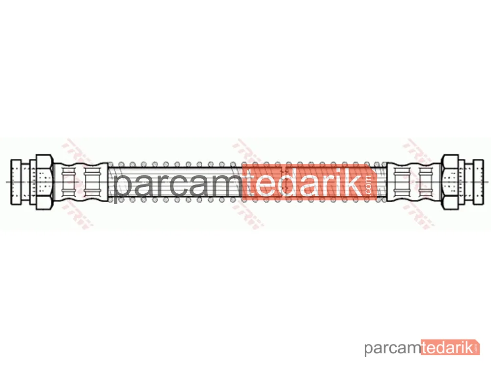 TRW PHA226 | Fren Hortumu Arka Sağ-Sol Peugeot 205 I 1.0-1.1-1.4 83-87, 1.5 84-87, 1.6 86-87, 1.6 GTİ 84-87, 1.9 GTİ 86-87, 1.7 D 83-87