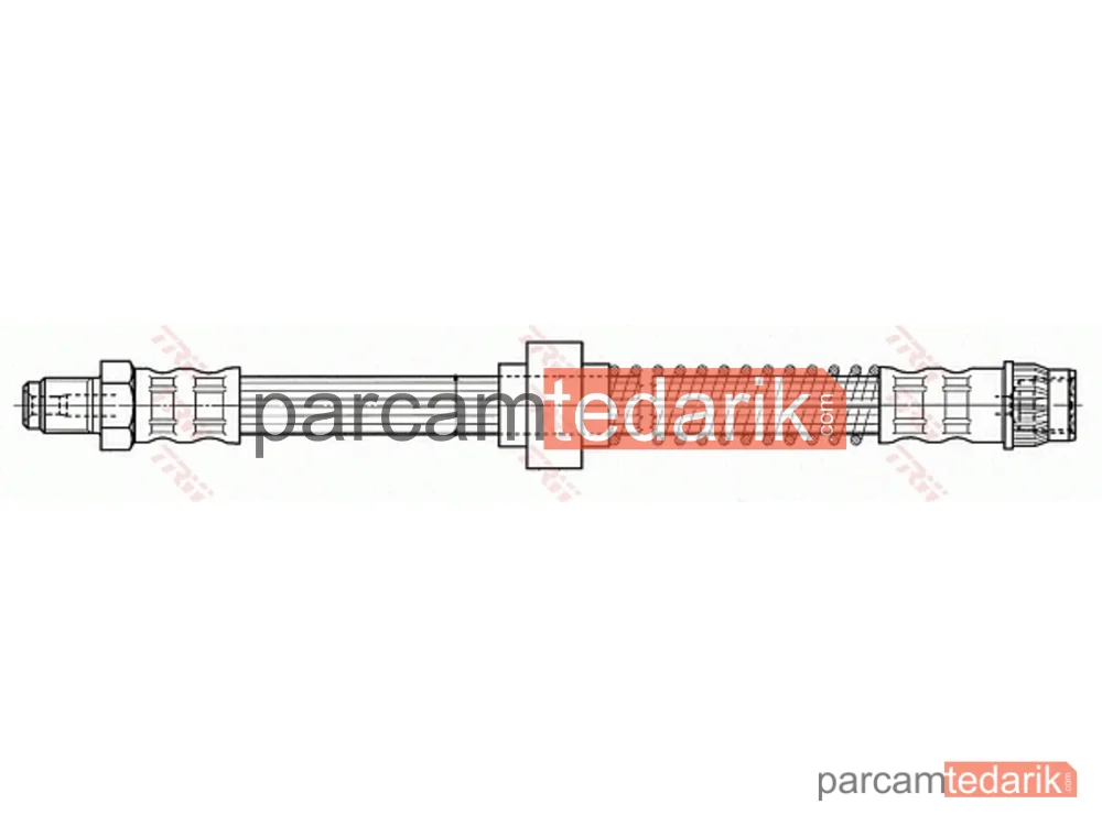TRW PHB433 | Fren Hortumu Ön Sağ-Sol Citroen C2 1.1 03-12, 1.4 03-9, 1.4 16V 05-09, 1.6 03-10, 1.4 HDİ 03-09İ 16 HDİ 05-09