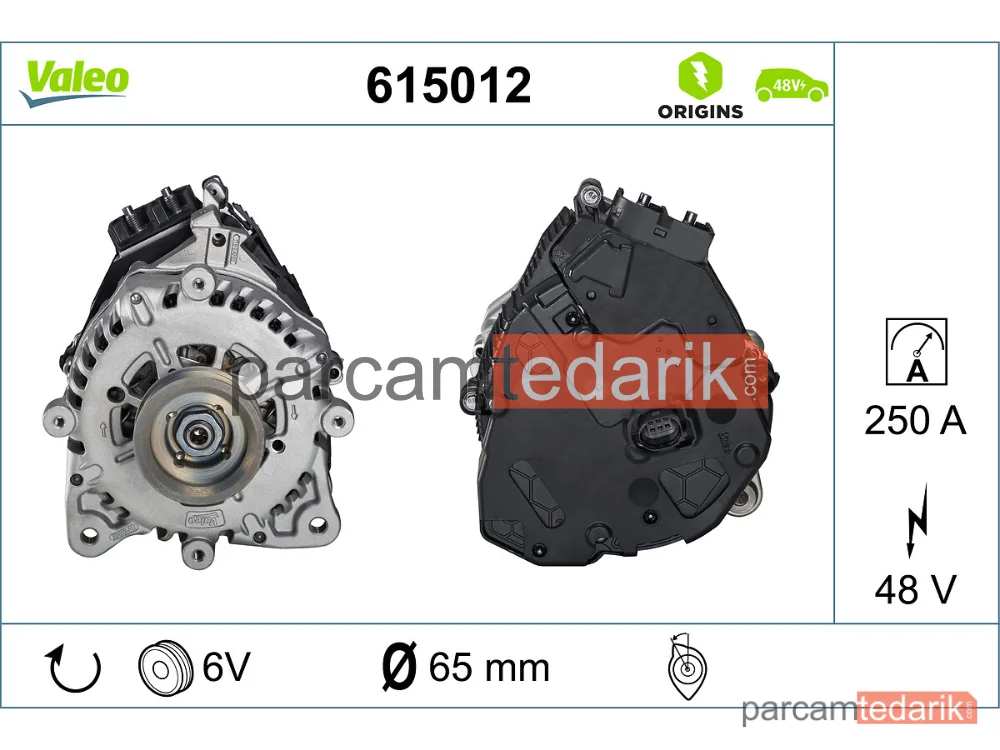 VALEO 615012 | E-TSI Marş Alternatoru 48V 250A