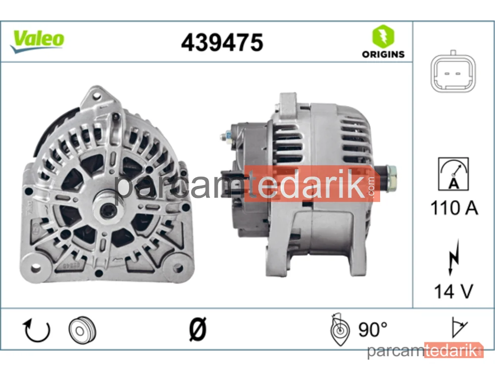 VALEO 439475 | Alternatör — Nissan Almera II, Nissan Almera II Hatchback, Nissan Micra III