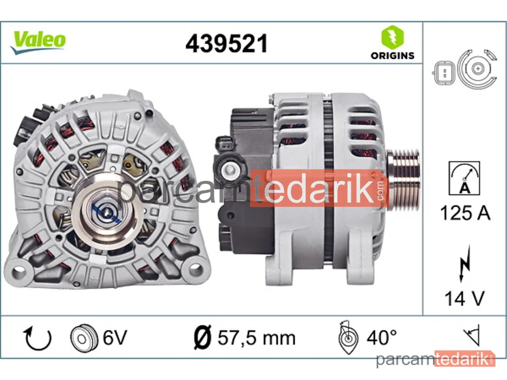 439521 | Alternatör — Peugeot 307 Break, Citroen C4 I, Peugeot 307 SW