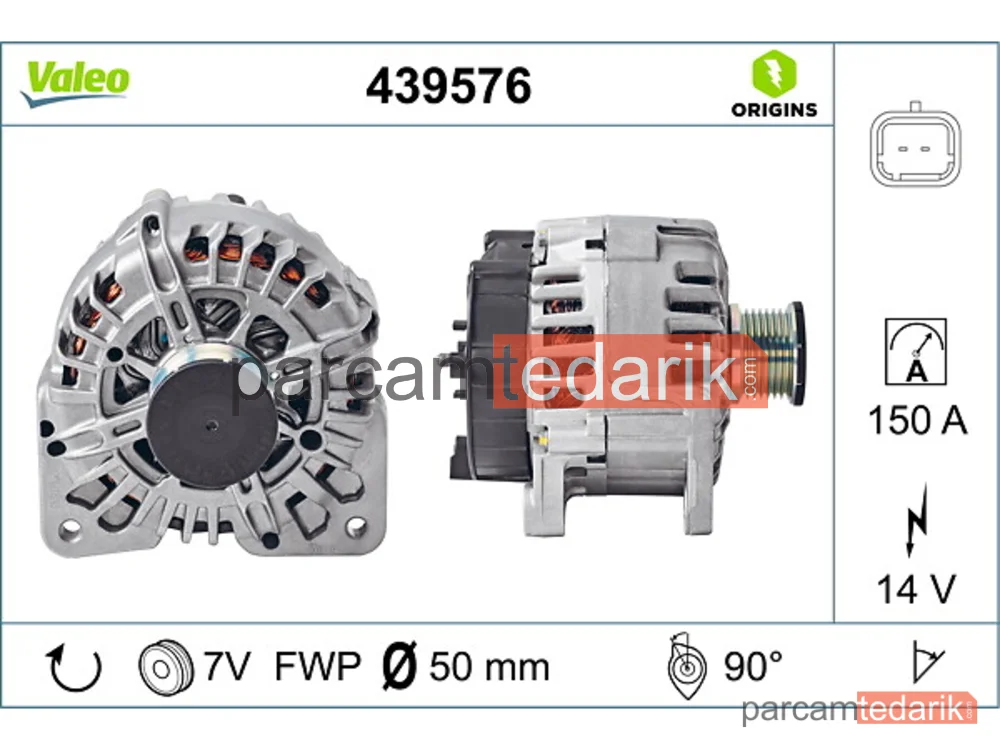 VALEO 439576 | Alternatör — Nissan Primastar Minibüs/Otobüs, Nissan Primastar Panelvan/Van, Opel Movano B Minibüs/Otobüs