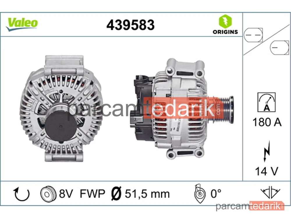 439583 | Alternatör — Mercedes-Benz M-Serisi, Mercedes-Benz R-Serisi, Mercedes-Benz G-Serisi