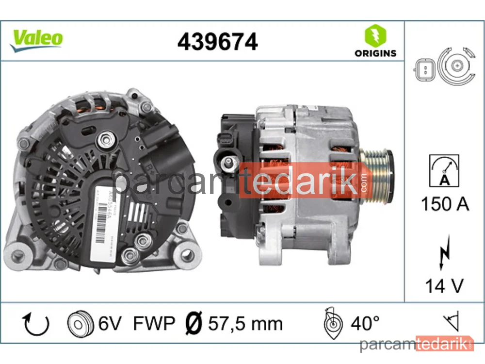 VALEO 439674 | Alternatör — Citroën Berlingo / Berlingo FIRST Kasa/büyük limuzin, Citroën Berlingo / Berlingo FIRST MPV, Citroën Berlingo Kasa/büyük limuzin