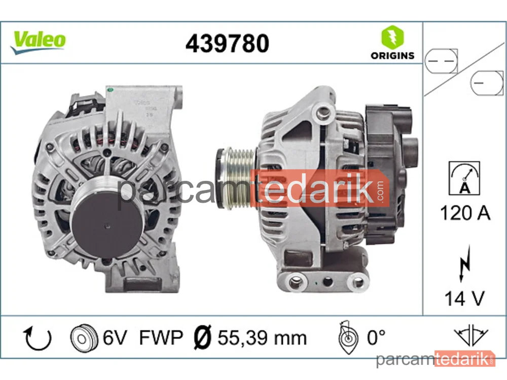 439780 | Alternatör — Fiat Panda, Fiat Punto, Alfa Romeo Mito