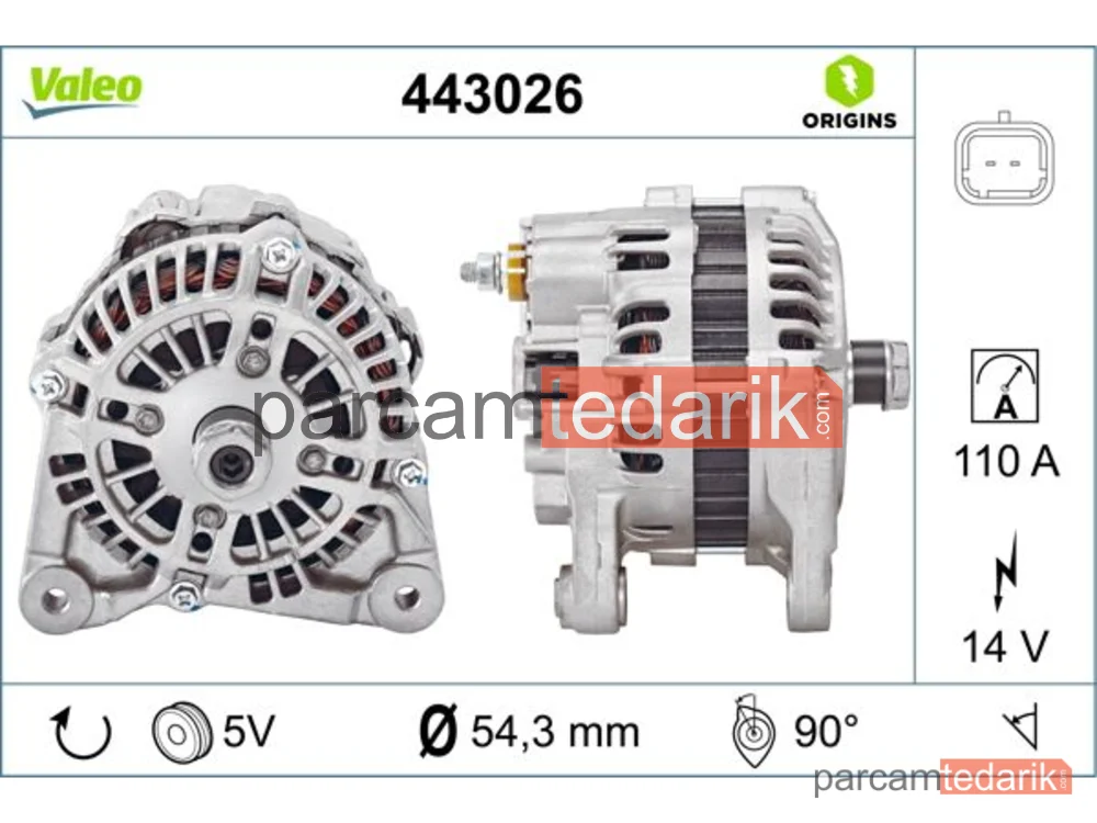 443026 | Alternatör — Dacia Sandero, Renault Megane II, Dacia Logan