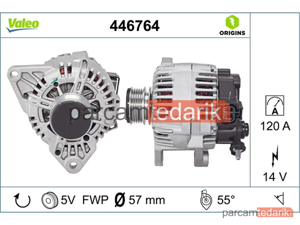 VALEO 446764 | Alternatör — Hyundai Accent IV Sedan, Hyundai i20 I, Kia Carens III MPV