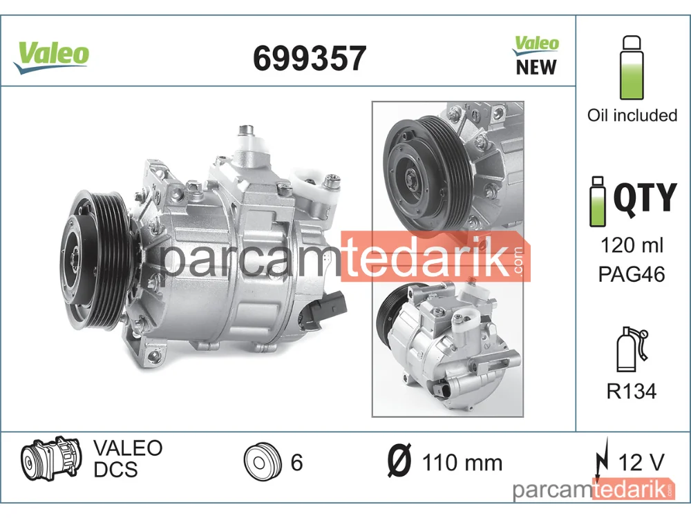 699357 | Klima Kompresörü — Audi A3, VW Tiguan, Seat Leon ST