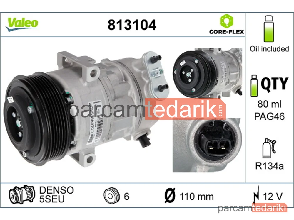 Klima Kompresörü — Alfa Romeo Mito, Fiat Punto Evo, Fiat Grande Punto - 813104