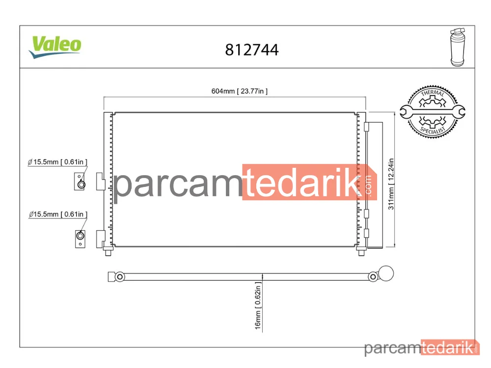 812744 | Klima Kondenseri — Fiat Idea, Lancia Ypsilon, Fiat Doblo