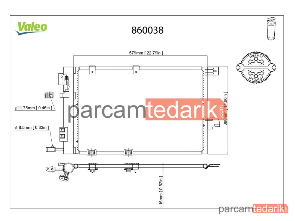 860038 | Klima Kondenseri — Opel Astra G, Opel Astra G Coupe, Opel Zafira A Mpv