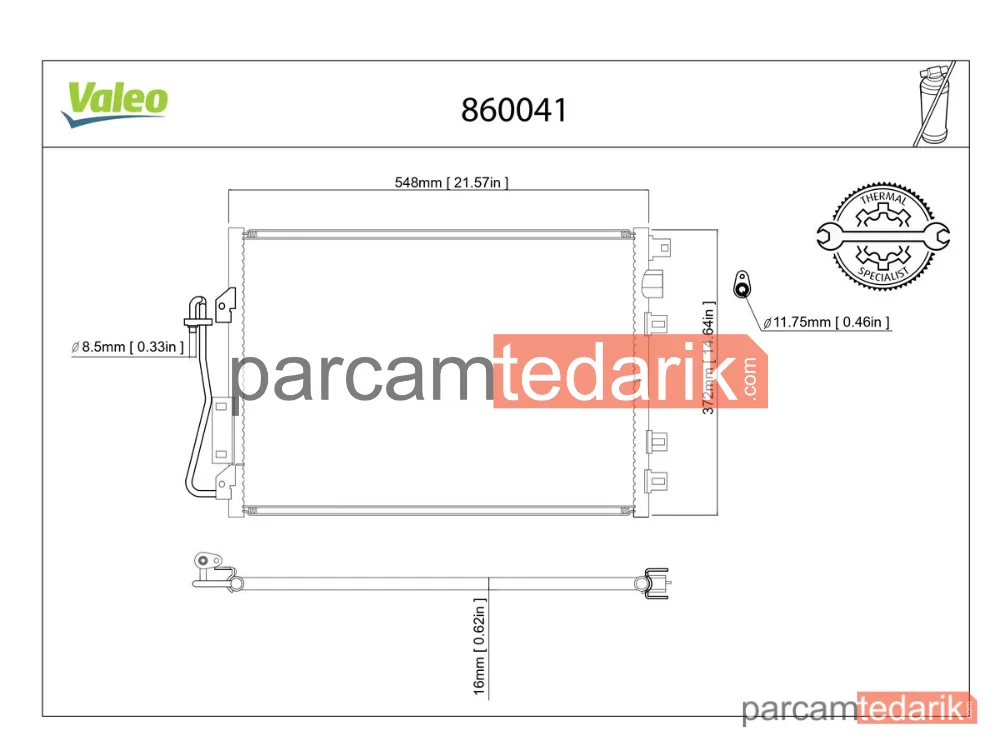 Klima Kondenseri — Renault Kangoo Express, Renault Kangoo, Nissan Kubistar - 860041