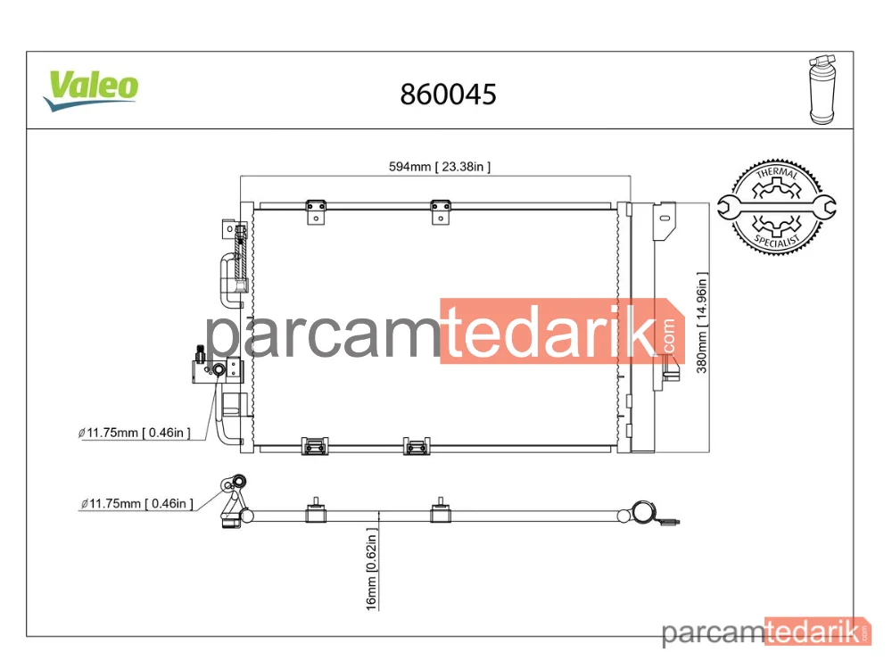 860045 | Klima Kondenseri — Opel Astra G, Opel Astra G Coupe, Opel Zafira A Mpv