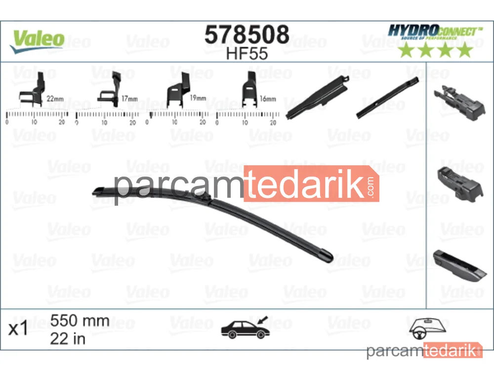 578508 | Silecek Süpürgesi Ön (550 mm) — BMW 1, Mercedes-Benz S-Serisi, VW Tiguan