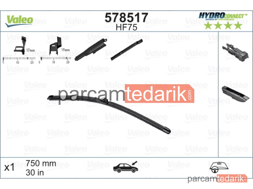 578517 | Silecek Süpürgesi (750 mm) — Ford S-Max, Ford Transit V363, Citroen C4 II