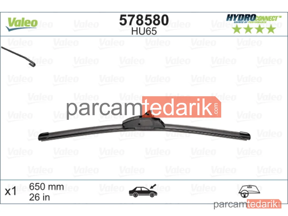 578580 | Silecek Süpürgesi (650 mm) — Ford Transit, Toyota Camry, Hyundai Tucson