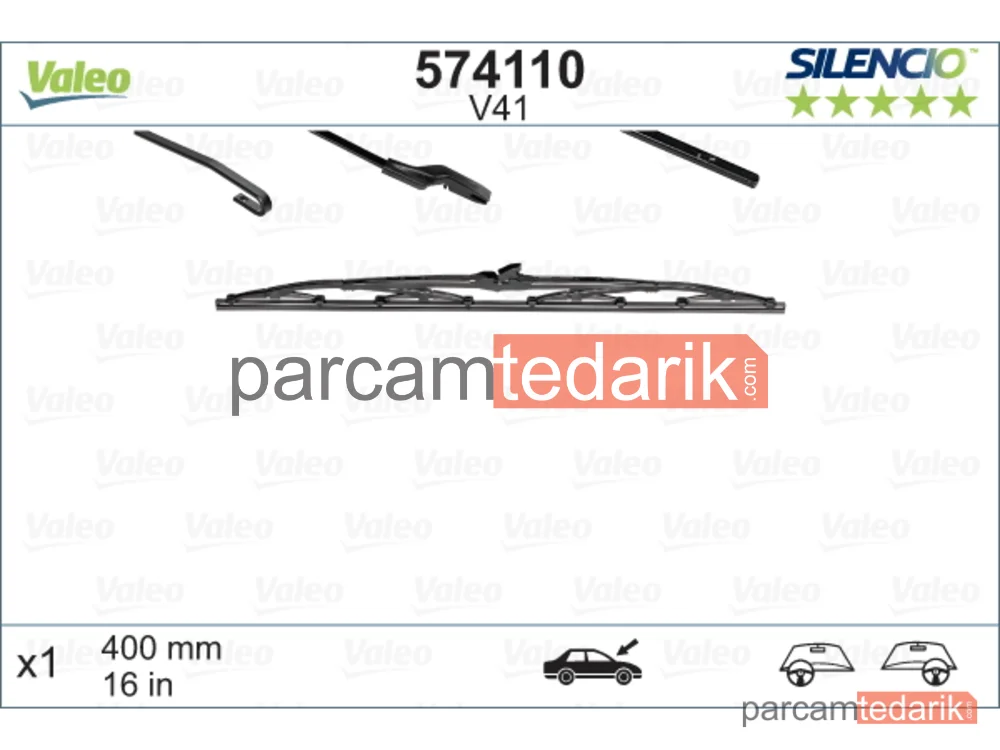 574110 | Silecek Süpürgesi Arka (400 mm) — Mercedes-Benz E-Serisi T-Model, Porsche 911, Alfa Romeo 33