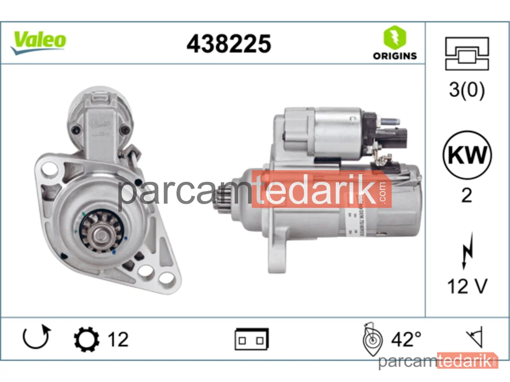 VALEO 438225 | Marş Motoru — Audi A1, Audi A1 Sportback, Seat Altea