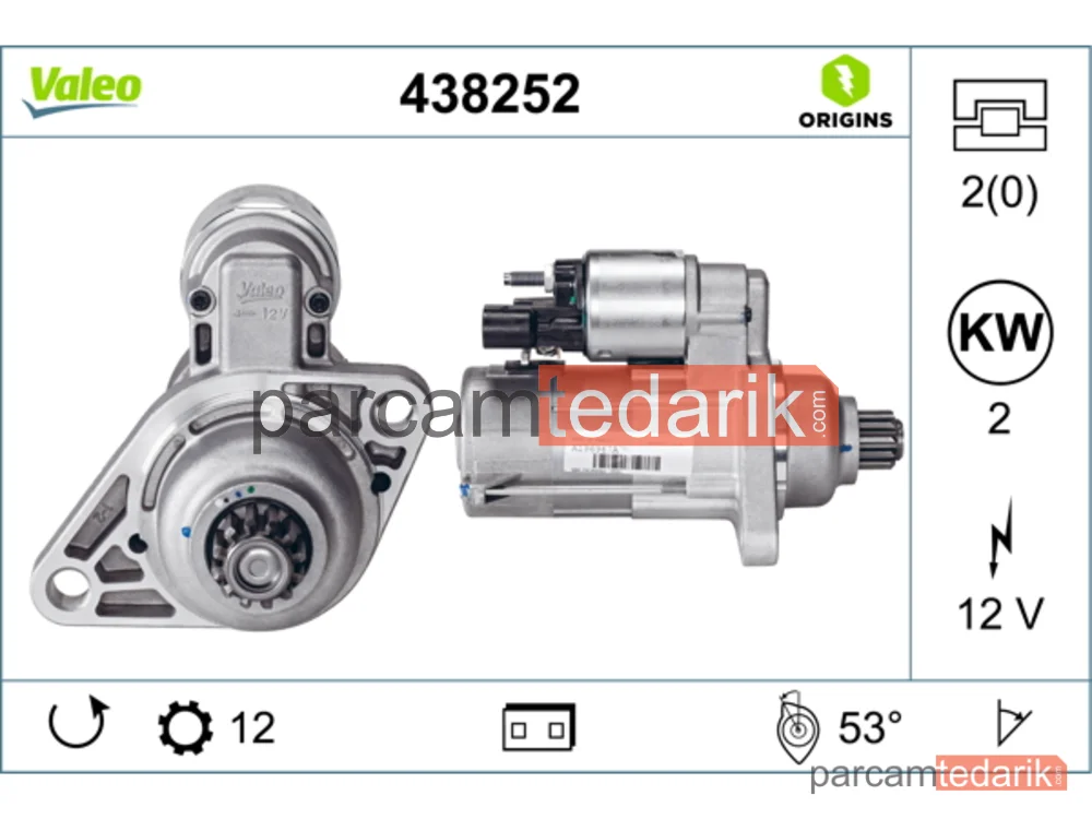 VALEO 438252 | Marş Motoru — Audi A1, Audi A1 Sportback, Audi A3